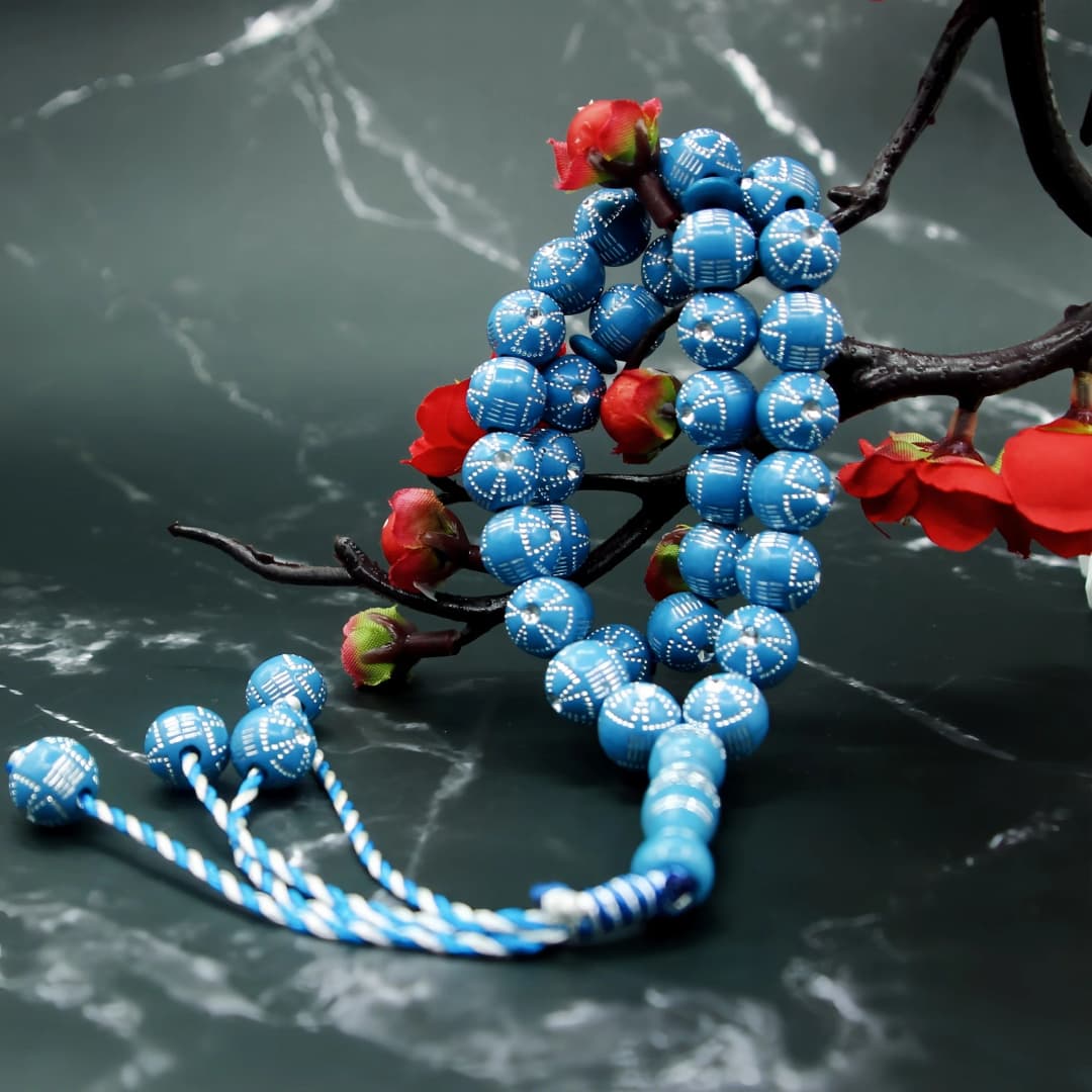 5 Pack Muslim Tasbih 8mm 33 Beads Islamic Prayer Rosary Bead Muslim Grains Resin  Islam  Prayer Beads Necklace Hand Bracelets - 2