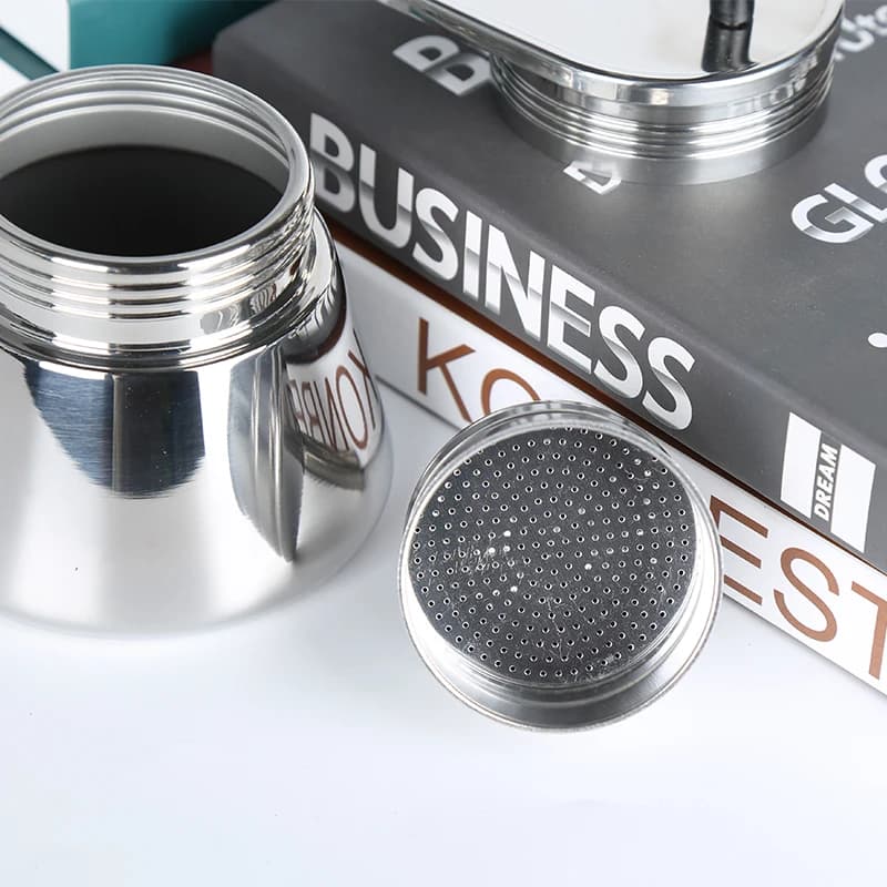 304 Stainless Steel Dual Pipe Durable Food Nonslip Thickened Strainer Widely Mocka Moka Pot - 5