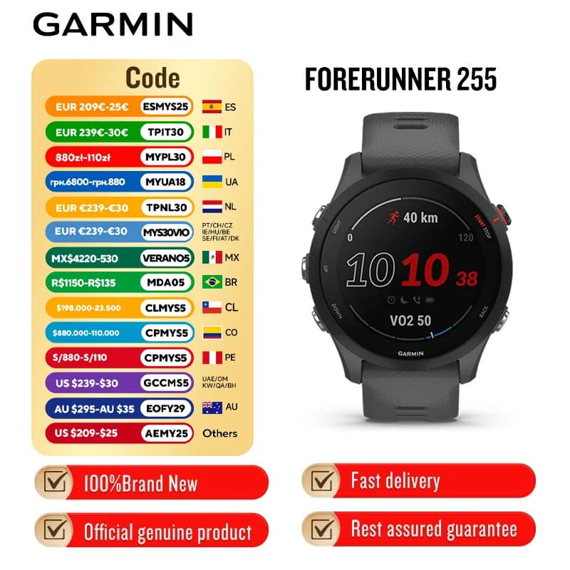new Garmin Forerunner 255 Triathlon Marathon Track and Field Training Professional Running,   smartwatch