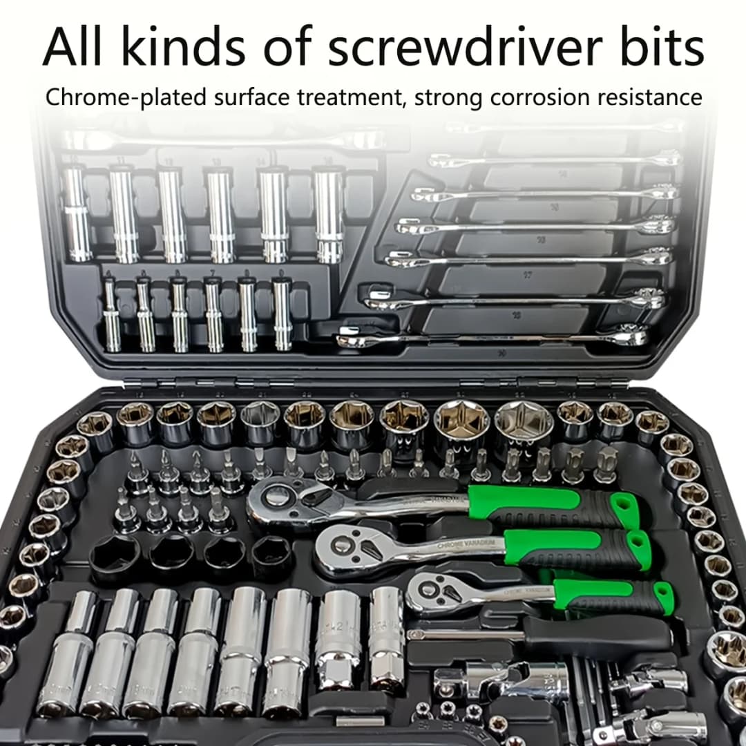 150/46pcs Auto Mechanical Repair Tool Set, Multifunctional with Socket, Wrench And Ratchet Set, Auto Repair, Mechanical Toolkit - 3