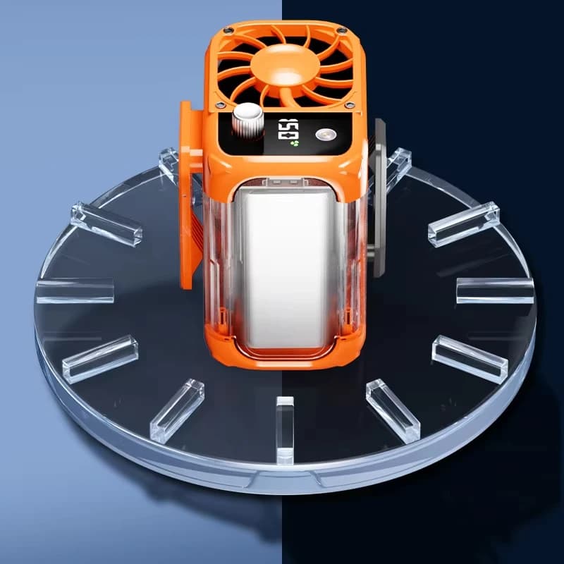 مروحة خصر صغيرة عالية السرعة، مروحة عنق معلقة بدون شفرات تعمل عبر USB، مروحة عرض رقمي متعددة الوظائف لإضاءة الطاقة المتنقلة الخارجية - 5