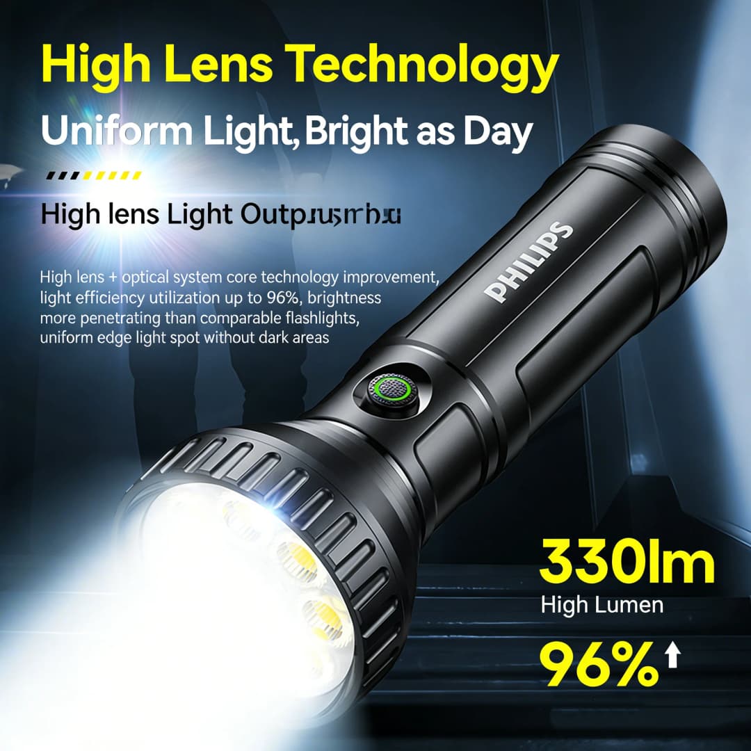 Philips SFL 1252 Ultra-Light 94g LED Flashlight with 9 Bright Beads Long Battery Life 160 Minutes - 5