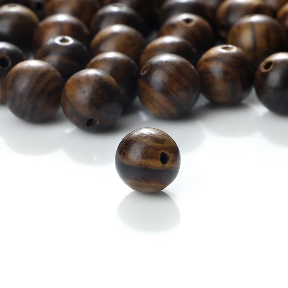 Wooden Buddha Beads 6 8 10MM Natural Black Pear Rosary Meditation Yoga Jewelry Making Diy Healing Bracelets Necklace Accessories - 3