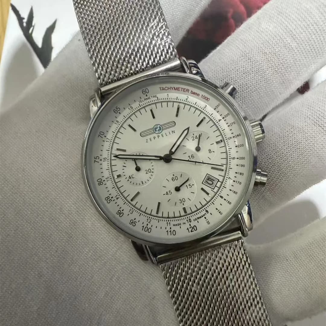 ساعة زيبلين الجديدة 2026، رجالية ريترو صغيرة بثلاثة عقارب، كرونوغراف فاخر، هدية سلسلة 8886M - 6