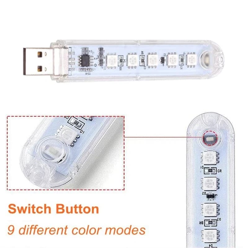 24/8/3LEDs Mini USB LED Book Light RGB Ultra Bright Reading Lamp SMD Bulb  For Power Bank Laptop Notebook Portable Night Lights - 4