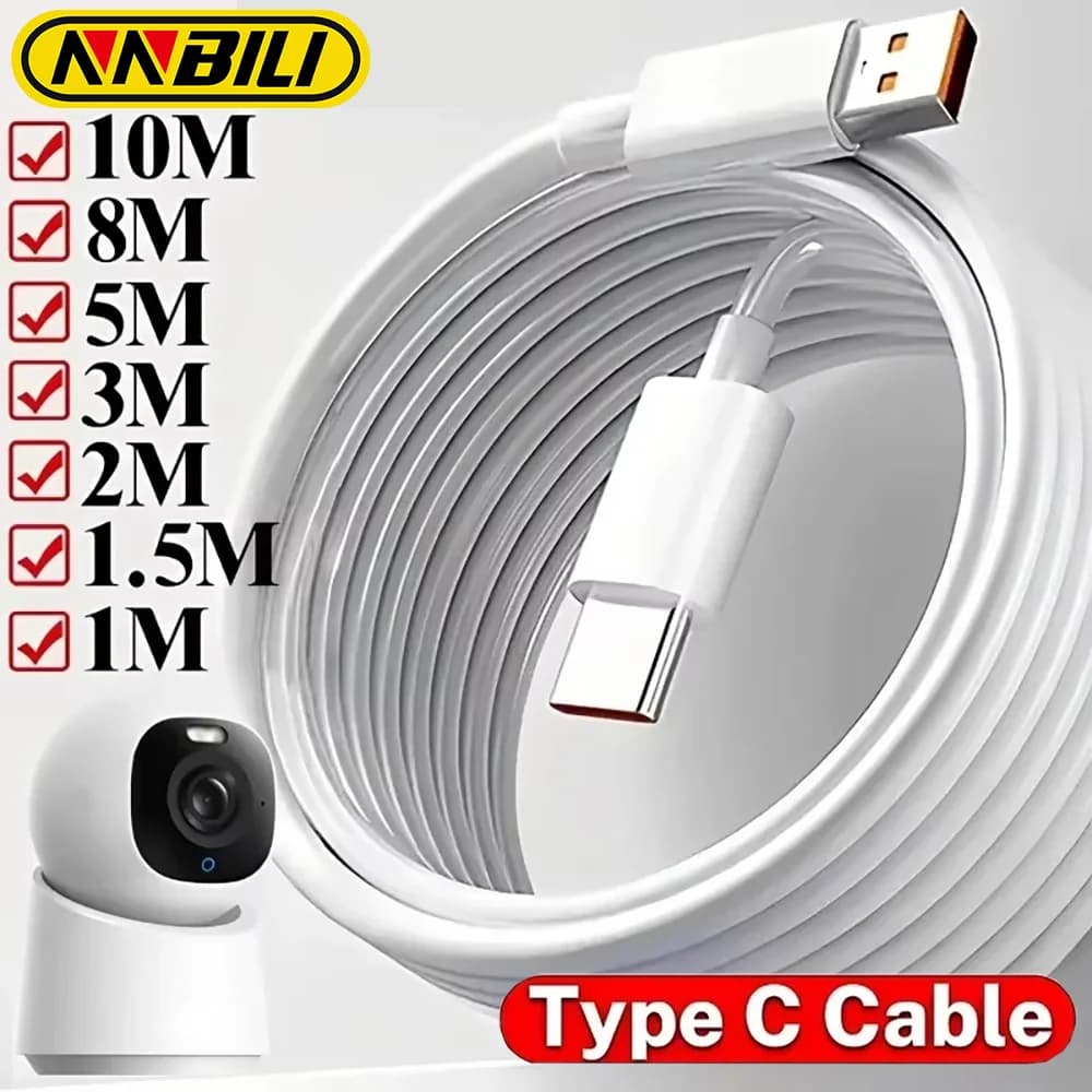 كابل NNBILI يو اس بي نوع سي 1 متر 2 متر 3 متر 5 متر 8 متر 10 متر 12 متر 14 متر يو اس بي سي 6A شحن سريع كابل بيانات عالمي لكاميرا سامسونج PS5 VR
