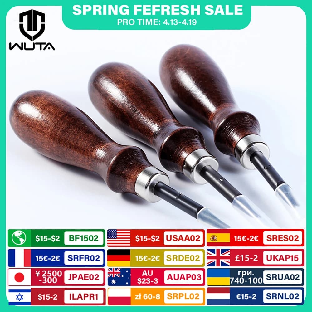 WUTA Sharp Leather Edge Beveler Edge Skiving Polishing Leather Tools DIY Belt Maker High Carbon Steel Leather Craft Beveller