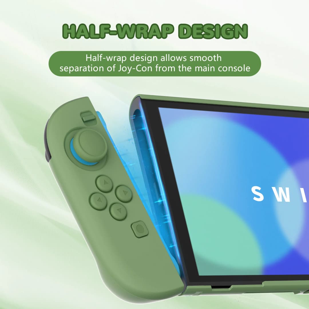 PlayVital Solid Color Protective Case for Nintendo Switch 2, Anti-Scratches Hard Shell Dockable Grip Cover with  Foldable Stand - 3