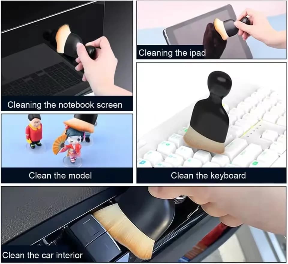 Car Air Vent Cleaning Soft Brush with Casing Car Interior Cleaning Tool Artificial Car Brush Car Crevice Dusting Car Detailing - 6