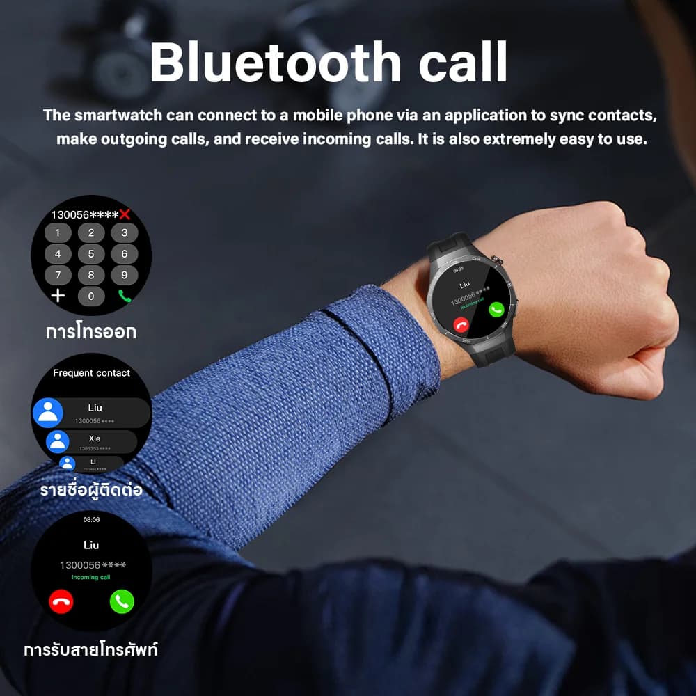 ساعة ذكية جديدة للرجال من LAXASFIT 2026، شاشة AMOLED، مراقب لمعدل ضربات القلب، مكالمات بلوتوث، هدية للعطلات للرجال والنساء - 3