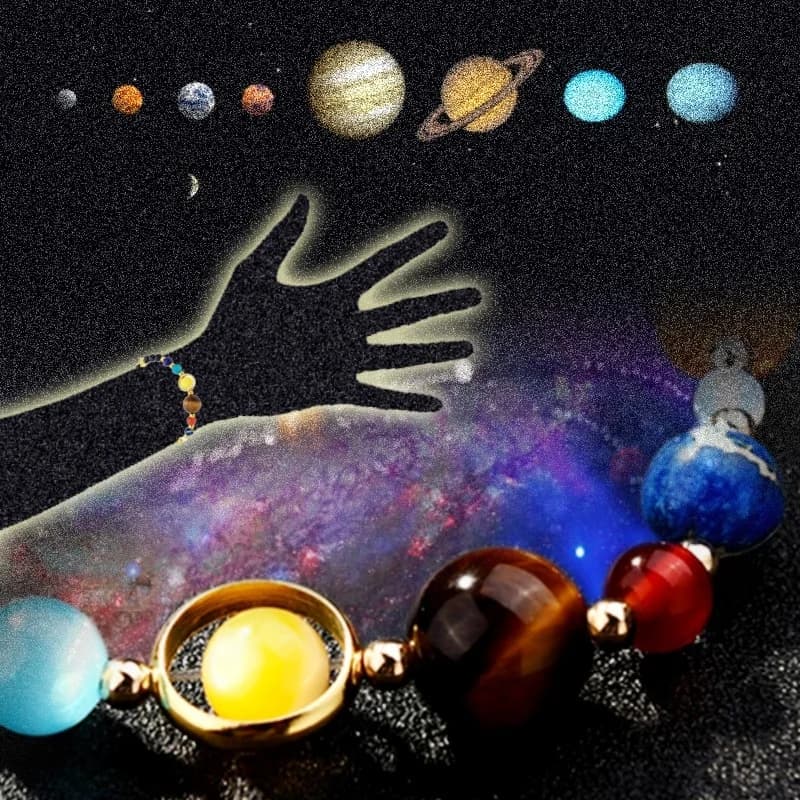 Universe Galaxy Eight Planets Bracelet Solar System Guardian Star Natural Stone Beads Bracelets for Women Fashion Couple Jewelry - 4