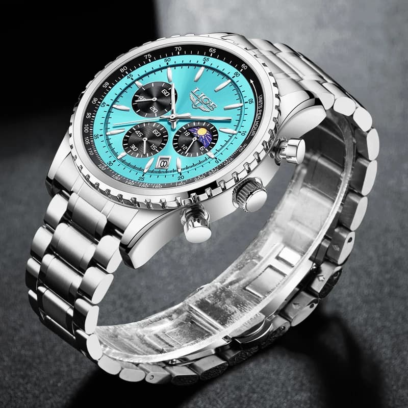 2025 LIGE Top Brand Luxury New Men Watch Quartz Man Watches Waterproof Luminous Watch for Men Date Chronograph Sport Wristwatch - 2