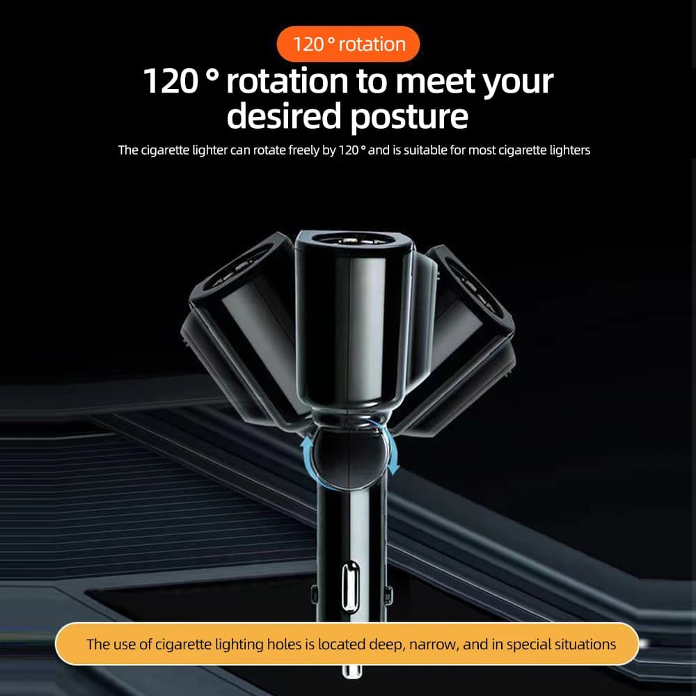 مرسل FM بلوتوث للسيارة مع ولاعة سجائر وشاحن مزدوج USB للشحن السريع، شاشة LED، متوافق مع 12V-24V - 4