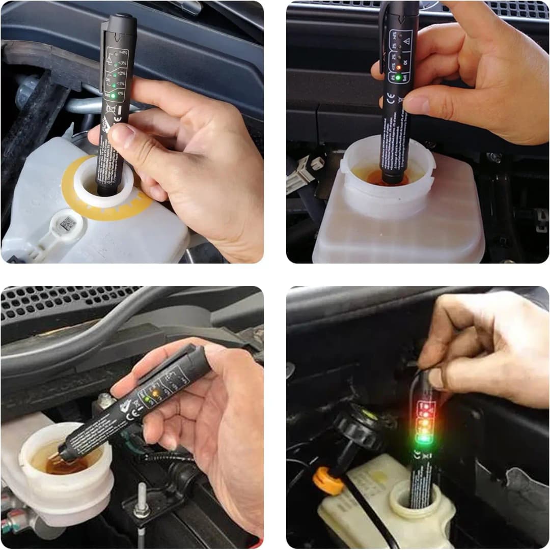 قلم اختبار سائل الفرامل مع 5 مؤشرات LED أداة اختبار سائل فرامل عالمية أدوات قياس رطوبة الزيت قلم اختبار الجودة - 6