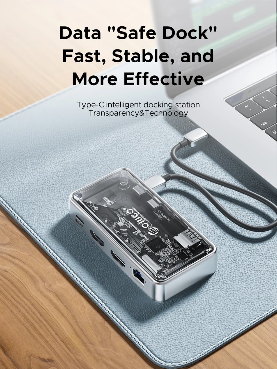 ORICO 10Gbps USB C HUB 4K60Hz Type-C to HDMI-compatible USB 3.0 Adapter Metallic Docking Station for Macbook iPad Pro Laptop Hub - 4