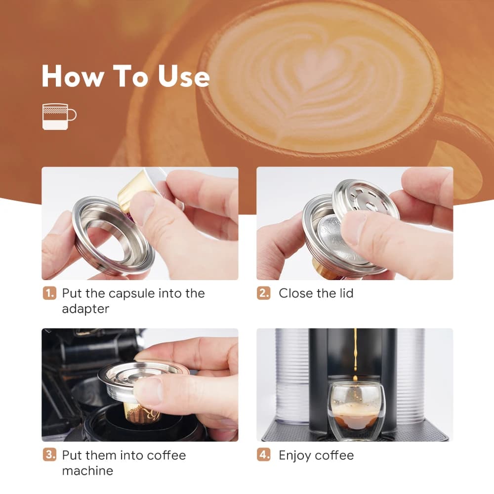 iCafilas reusable coffee capsule converter Stainless steel  adapter for Vertuoline Vertuo Next Pop Machine - 4