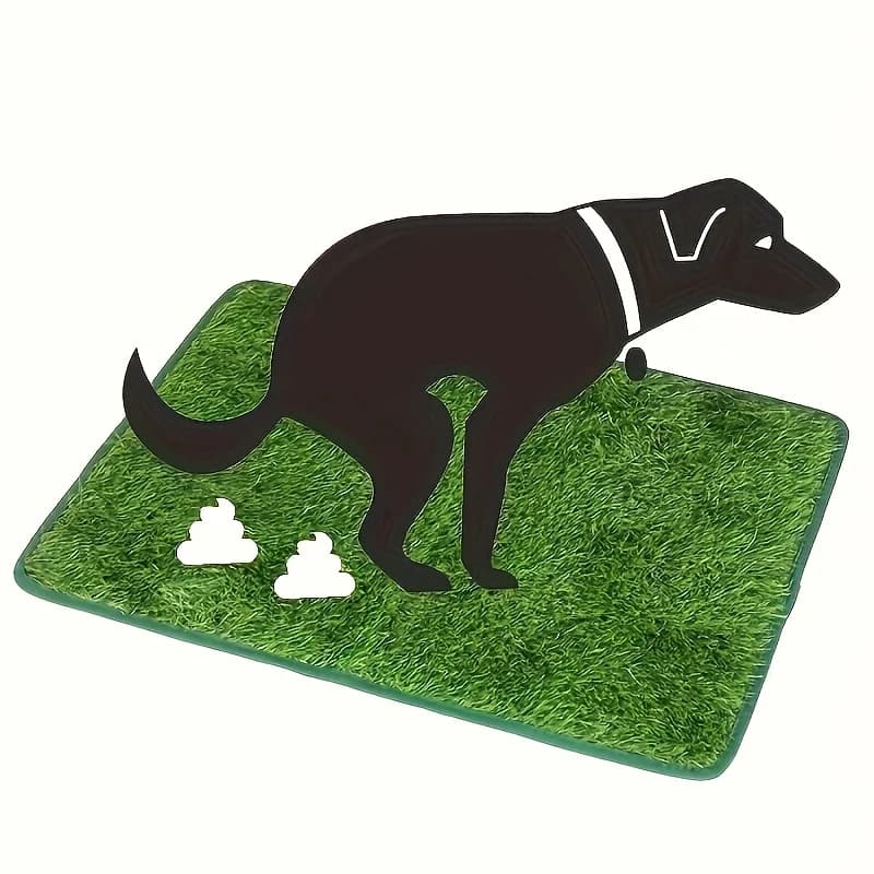 FUKUCHONG Washable Artificial Grass Dog Potty Trainer - Small to Large Size, Durable EVA Material, Green & Yellow Design for Ind - 6
