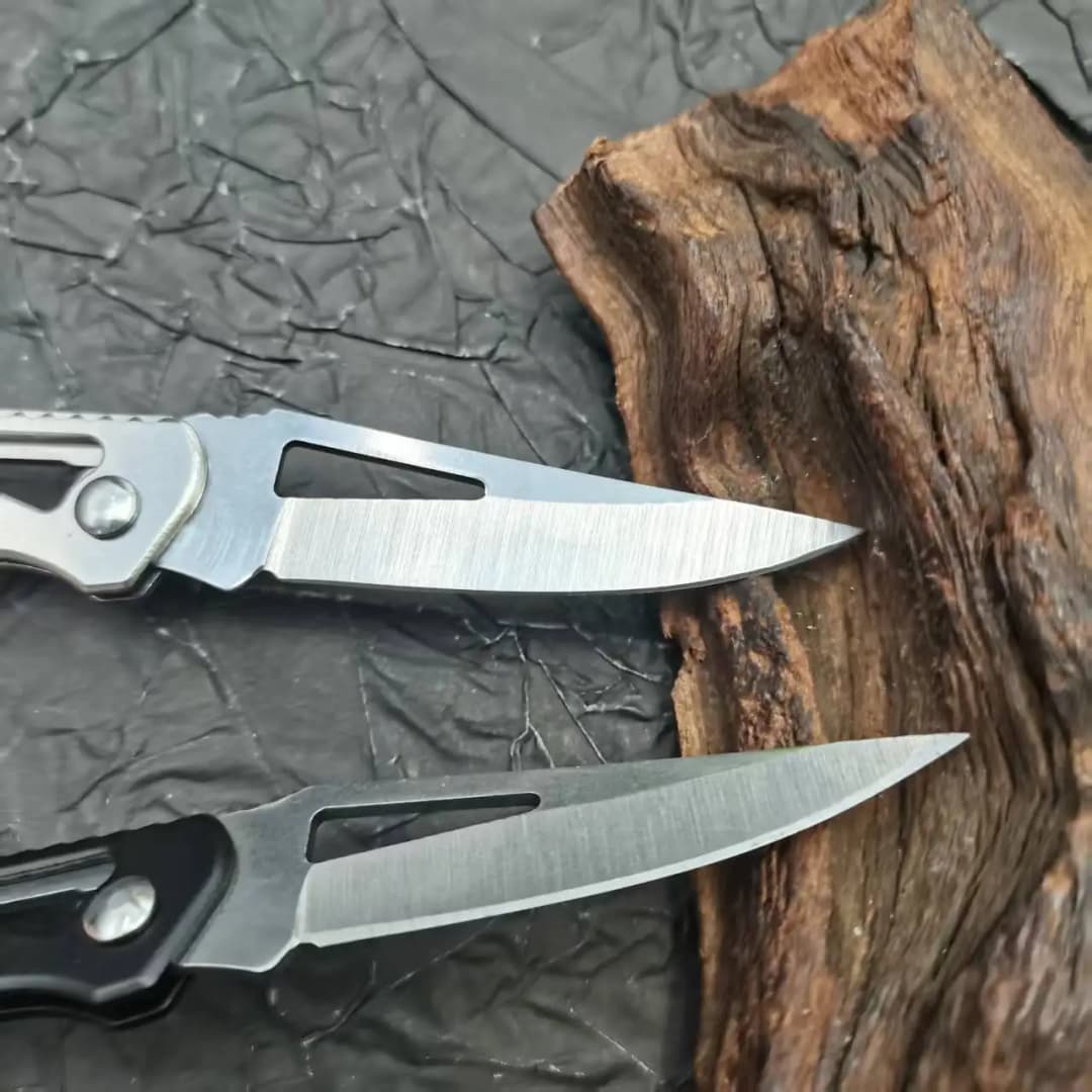 Stainless Steel Sharp Folding Blade Knife Wooden Handle Outdoor Camping Portable Pocket Fruit Cutter Keychain Knife For Survival - 3