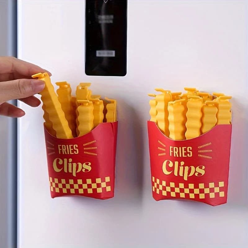 12 Piece Set of Potato Chip Shaped Sealing Clips and Snack Storage Boxes  for Kitchen Preservation and Refrigerator Organization - 2