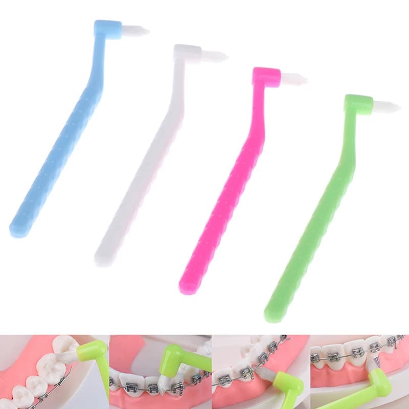 1 قطعة فرشاة تقويم الأسنان بين الأسنان شعاع واحد لينة تنظيف الأسنان فرشاة الأسنان أداة العناية بالفم رأس صغير شعر ناعم - 3