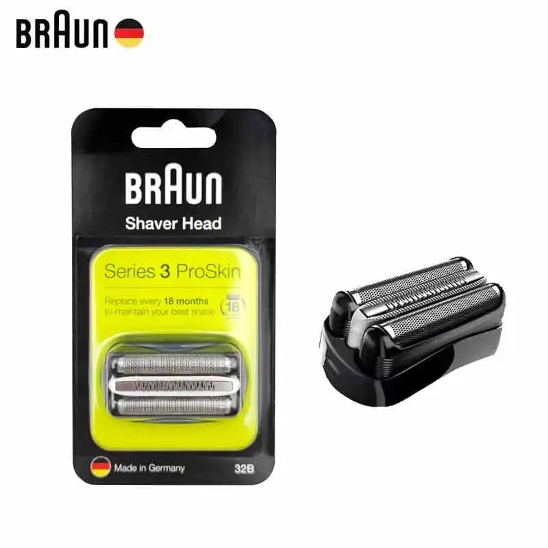 رأس ماكينة الحلاقة Braun 32B شفرة قاطعة كاسيت أسود شفرة استبدال لماكينة الحلاقة الكهربائية للرجال تناسب 3000s 3010s 3040s 3050cc 3070cc