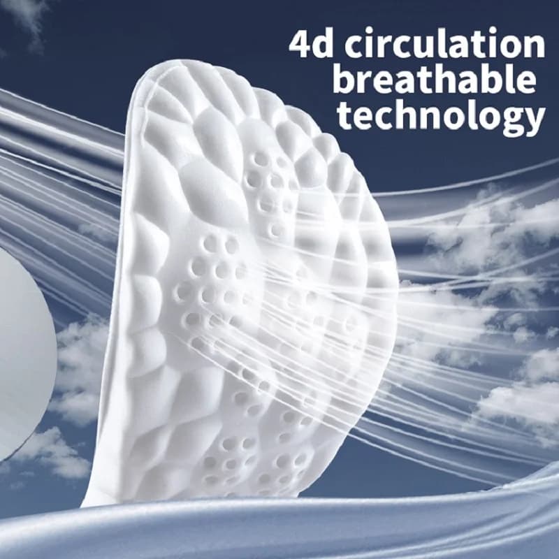 Sports Insoles for Shoes Women Men PU Sole Soft Breathable 4D Shock Absorption Cushion Running Orthopedic Care Insoles for Feet - 5