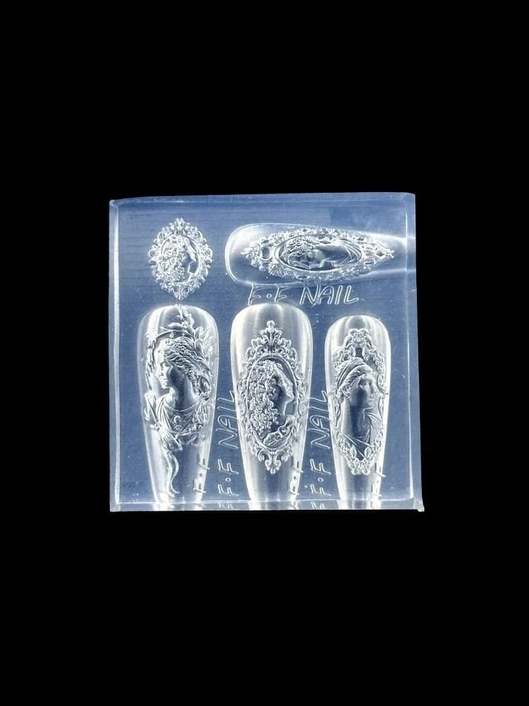 إطار صور أفاتار قالب أظافر سيليكون ثلاثي الأبعاد، تصميم فيونكة على الطراز الأوروبي، قالب مانيكير وأداة تزيين فن الأظافر - 6