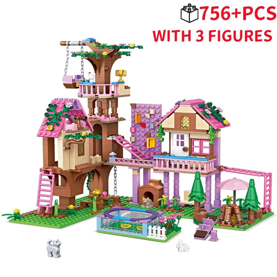 Friends City Tree House Summer Holiday Villa Castle Building Blocks Sets Garden Model DIY Toys Kids Girl Boy Child Birthday Gift - 4