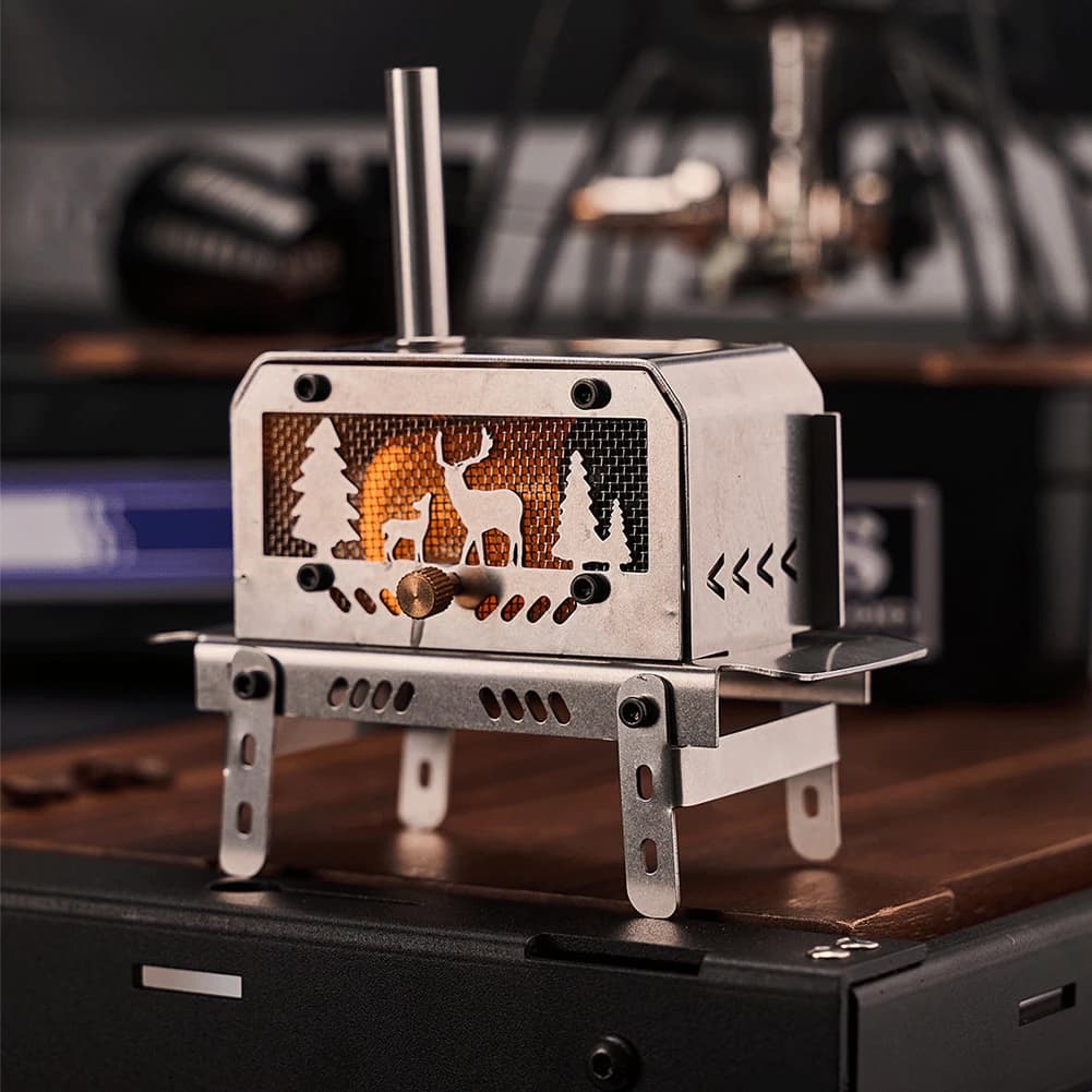 Portable Mini Folding Charcoal Stove Stainless Steel Outdoor Fire Pit Heater, Detachable Wood Burner for Camping​