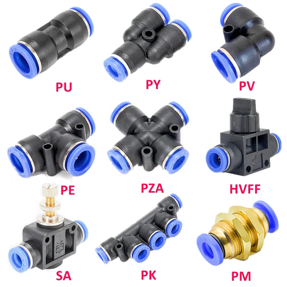 موصل أنابيب تركيب هوائي سريع تركيبات هواء دفع ماء خرطوم اقتران 4 مم 6 مم 8 مم 10 مم 12 مم 14 مم PU PY PK PE PV SA - 2