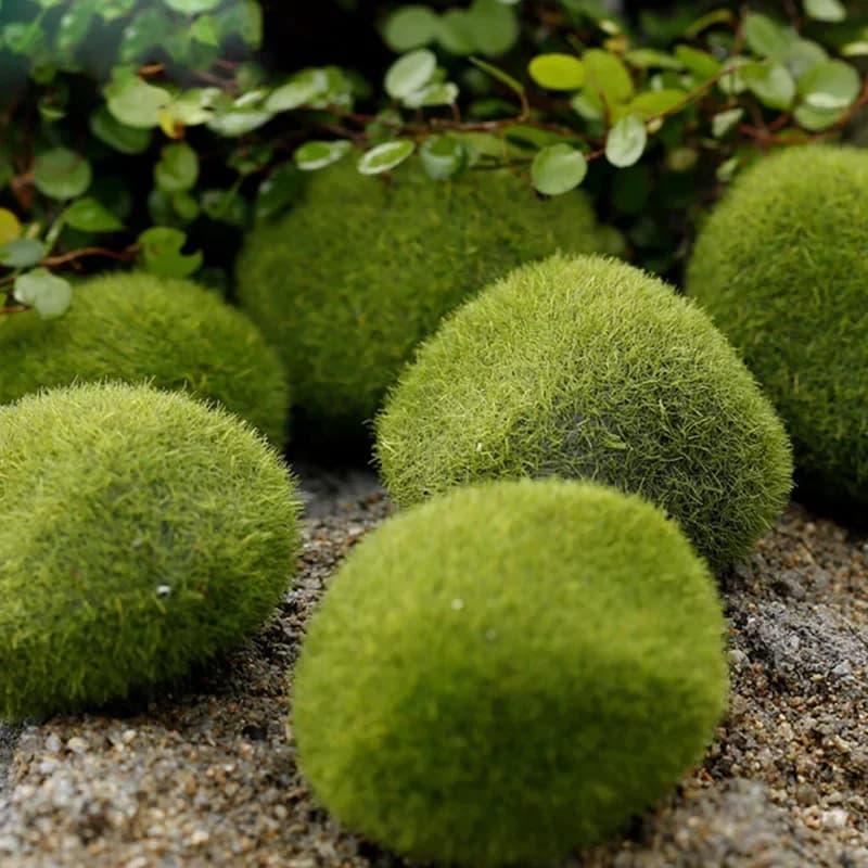 4 Size Green Fake Stone Artificial Moss Rocks Home Decor Simulation Plant DIY Decoration for Garden and Crafting листья розы - 3