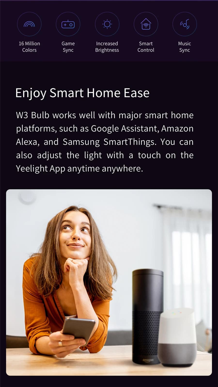 Global Version Yeelight Smart LED Bulb W3 E26 WiFi Connection Dimmable Voice Control Compatible with Mijia Google Home - 4
