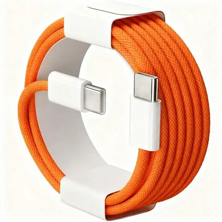 كابل شاحن سريع متوافق مع كابل بيانات شحن iPhone 17/16/15 USB-C إلى النوع C من النايلون المضفر بطول 3.3/6.6/10 أقدام