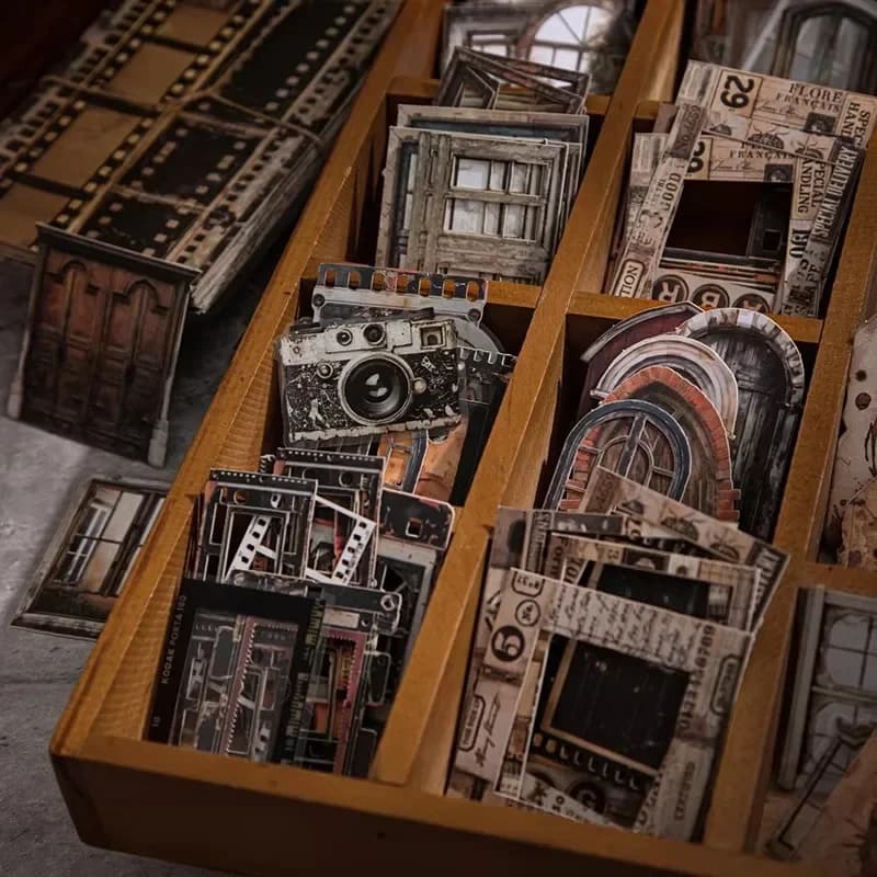 90 قطعة دفاتر مفضلة إطار زخرفي مواد ورقية كتيب مواد أوراق قهوة أوروبية لوح مخطوطات كولاج سكرابوك - 4