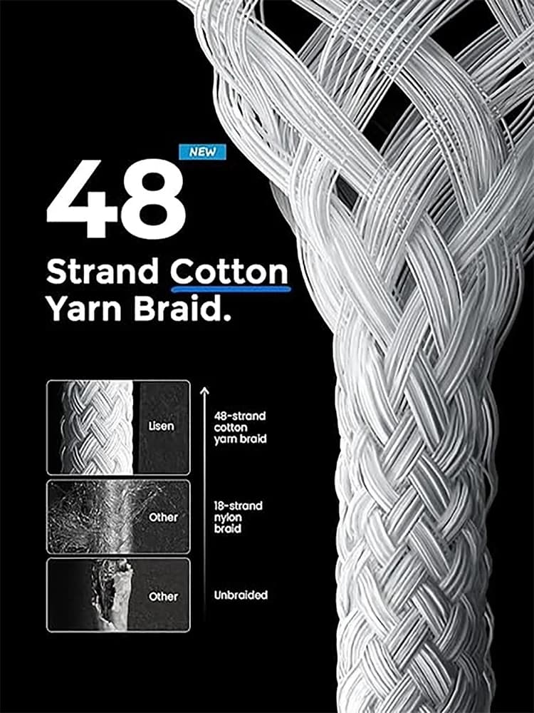 كابل شحن سريع 60 واط PD USB C لهاتف آيفون 15 16 17 برو ماكس 15 16 بلس سامسونج موتو أوبو شاومي ريدمي كابل مزدوج من النوع C مضفر - 4