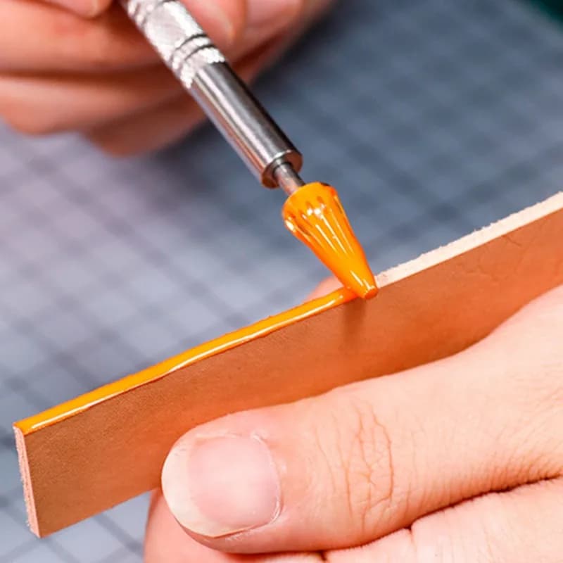 1Pc Leathercraft Edge Dye Pen&Oil Gluing Applicator-Metal Leather Paint Roller Tool Set-For DIY Leather Craft Projects - 4