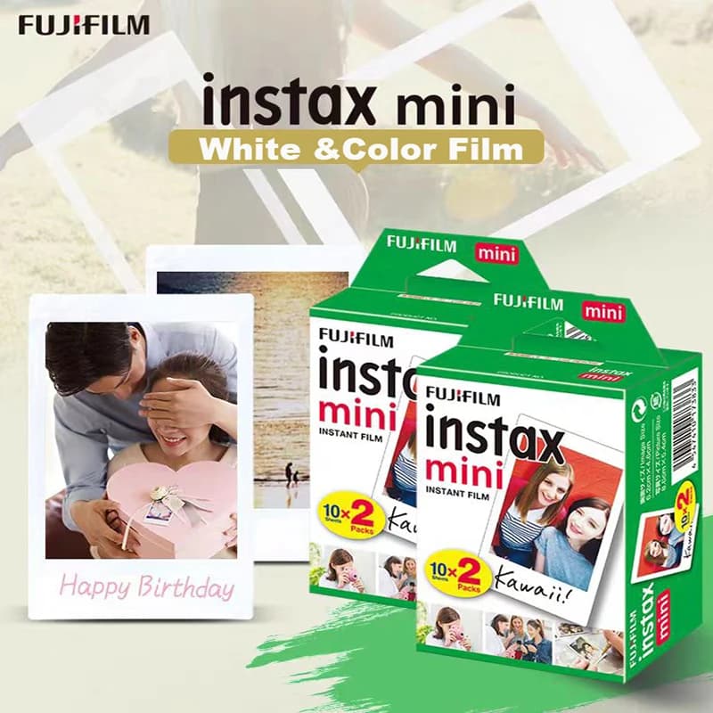 Fujifilm Instax Mini Film White Edge/Color Films 10-100 Sheets Photo Paper For Fuji Instax Camera Mini 12/8/11/25/50/90/Link/Evo - 2