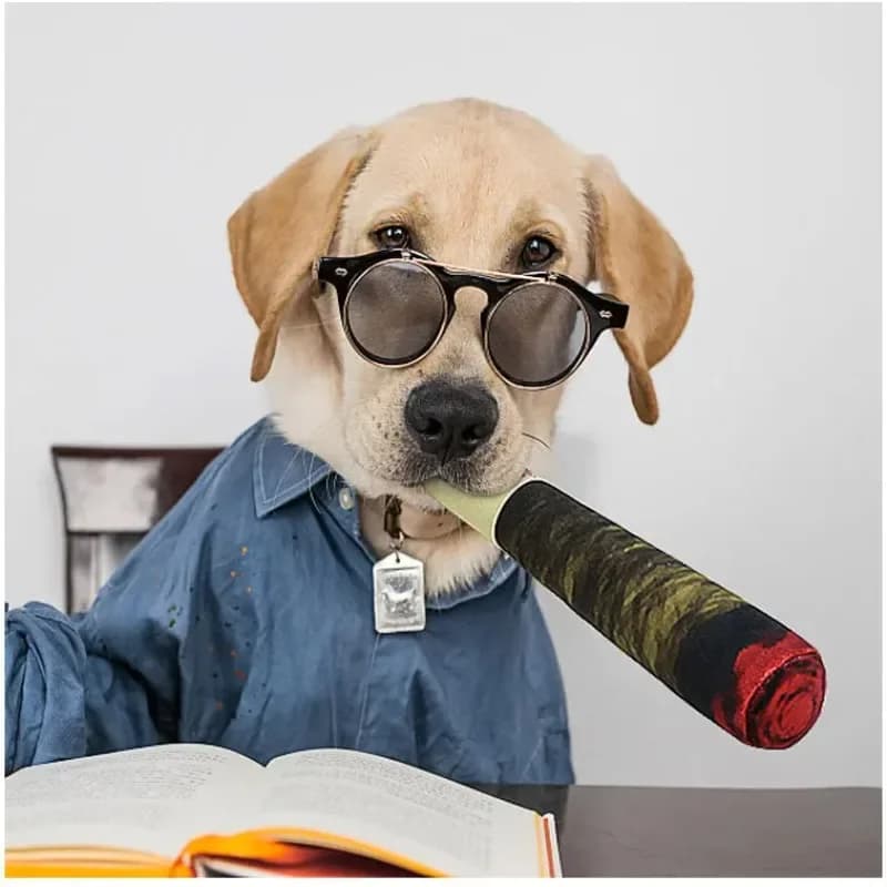 Dog Joint Toys Funny Interactive Dog Cigar Design Plush Squeaky Pet Toys Grinding Teeth Creative Chew Toy For Small Medium Dog - 6