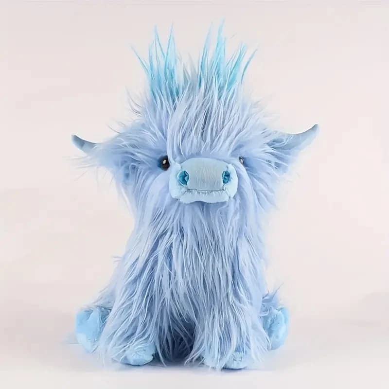 30cm Simulation Kyloe Cream Highland Cow Animal Plush Doll Soft Stuffed Highland Cow Cattlle Plushie Gift for Kids Boys Girls - 6