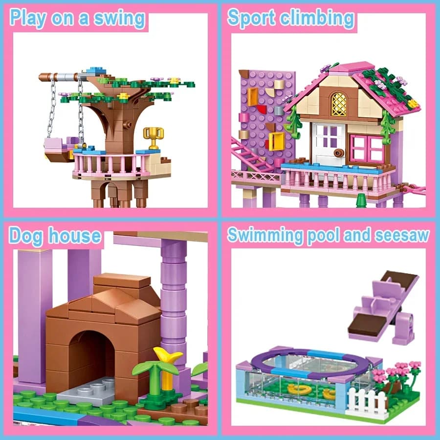 Friends City Tree House Summer Holiday Villa Castle Building Blocks Sets Garden Model DIY Toys Kids Girl Boy Child Birthday Gift - 2