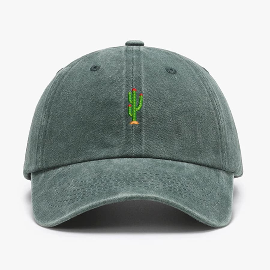 Mini Cactus Embroidery vintage soft Baseball caps Men Women Water Washed Hat Sports Fishing Dad Visor Summer Autumn Peaked cap - 2