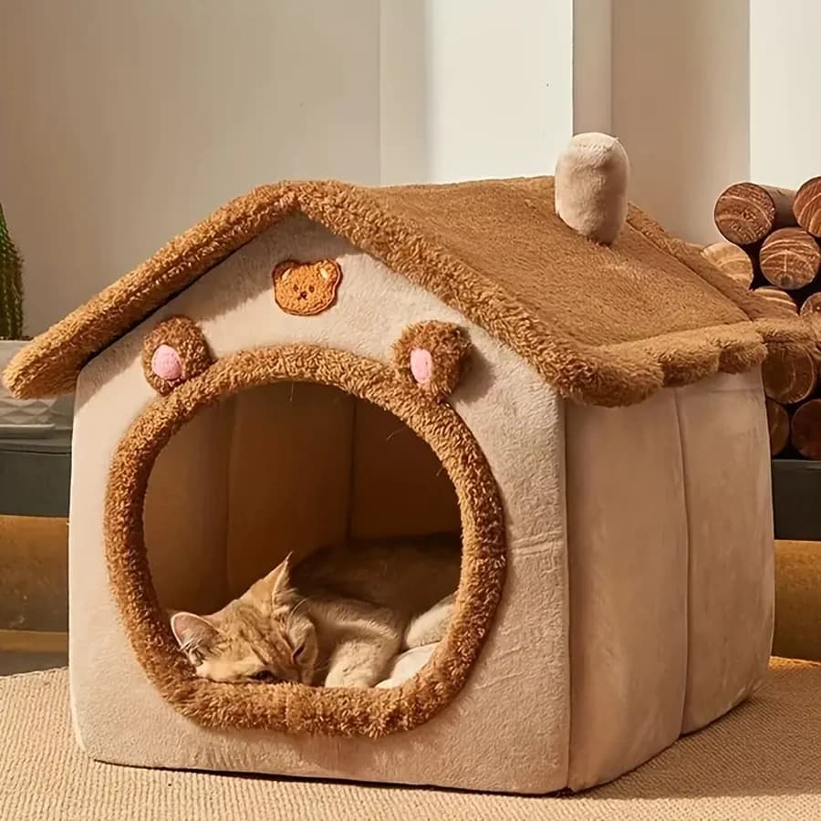 Folding Houses Removable Washable Cat House Puppy Cave Sofa Four Seasons General Can Pet Supplies for Small Medium Pet - 2