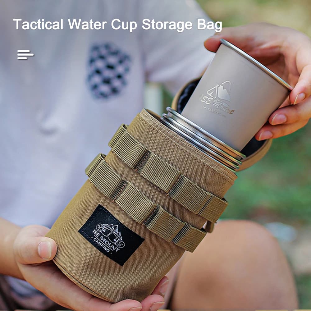 حقيبة تخزين أكواب ماء التخييم، حقيبة تخزين الأضواء المحمولة، منظم أدوات خارجية متعدد الوظائف من قماش أكسفورد 600D - 3