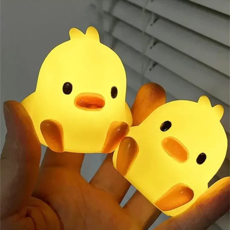 1-3pcs Yellow Duck Night Light Cartoon Creative Children's Gift Small Desk Lamp Soft Light Bedroom Atmosphere Bedlight - 4