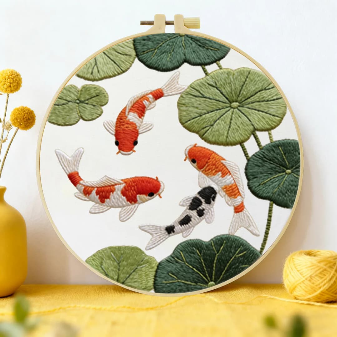 1pc 20X20CM/15X15CM 7.87/6.3inch Pond Embroidery Starter Kit DIY kit DIY embroidery kit manualidades Craft Painting