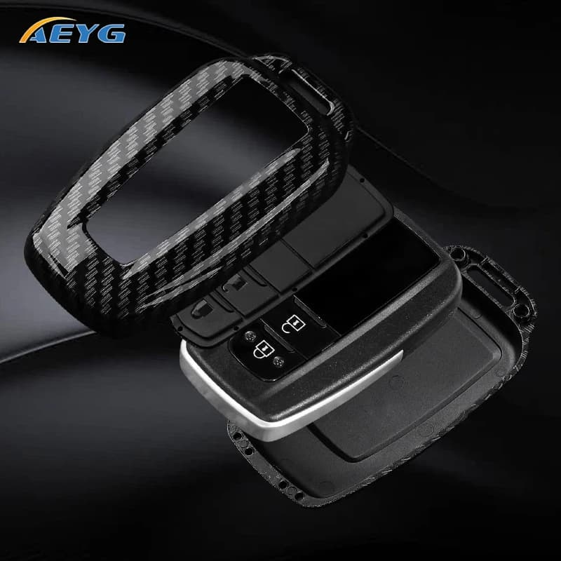 ABS Carbon Fiber Car Key Case Cover For Toyota Prius Camry Corolla CHR C-HR RAV4 Land Cruiser Prado Keychain Holder Accessories - 5