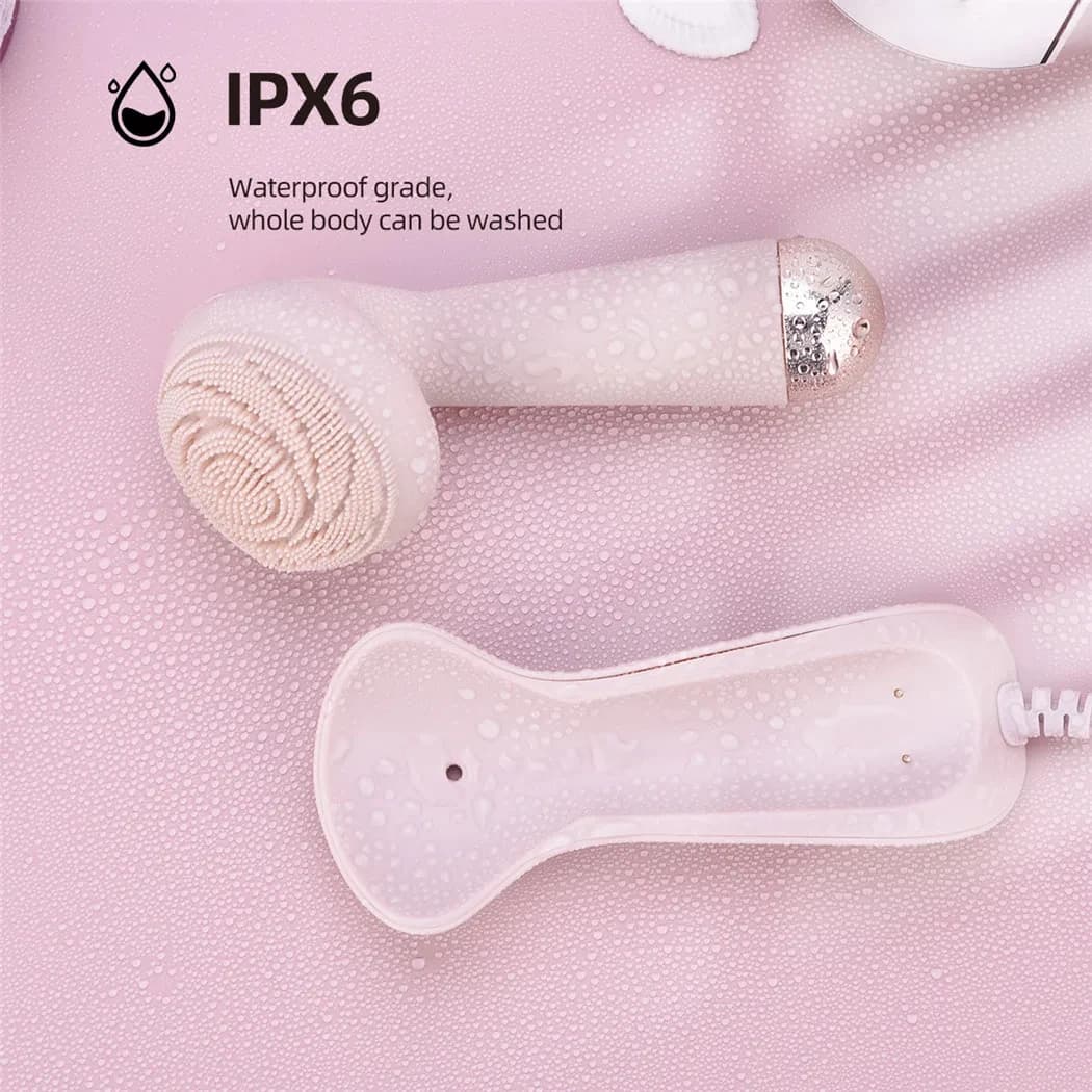الكهربائية سيليكون فرشاة الوجه الأنظف الاهتزاز الأسطوانة تدليك المسام التطهير أداة مقاوم للماء أداة الجمال القابلة لإعادة الشحن - 5