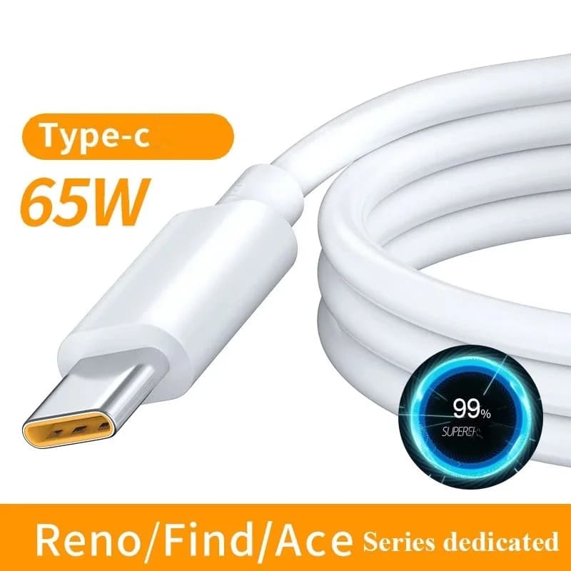 كابل Realme الأصلي Vooc USB C شحن سريع 6.5A سوبر دارت شحن سريع لـ GT Narzo 30a 20pro X50 Pro 5g X7 Xt X2