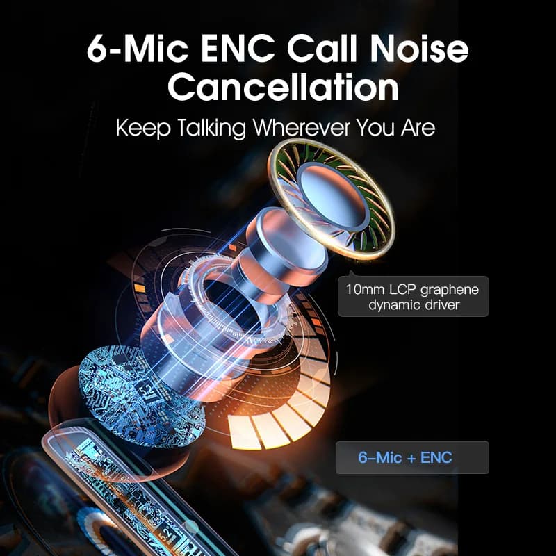 QCY HT05 Melobuds ANC Wireless Earbuds 40dB Multi-Mode ANC 6 Mics AI-Enhanced Calls Bluetooth 5.2 Earphones Transparency 30H - 4