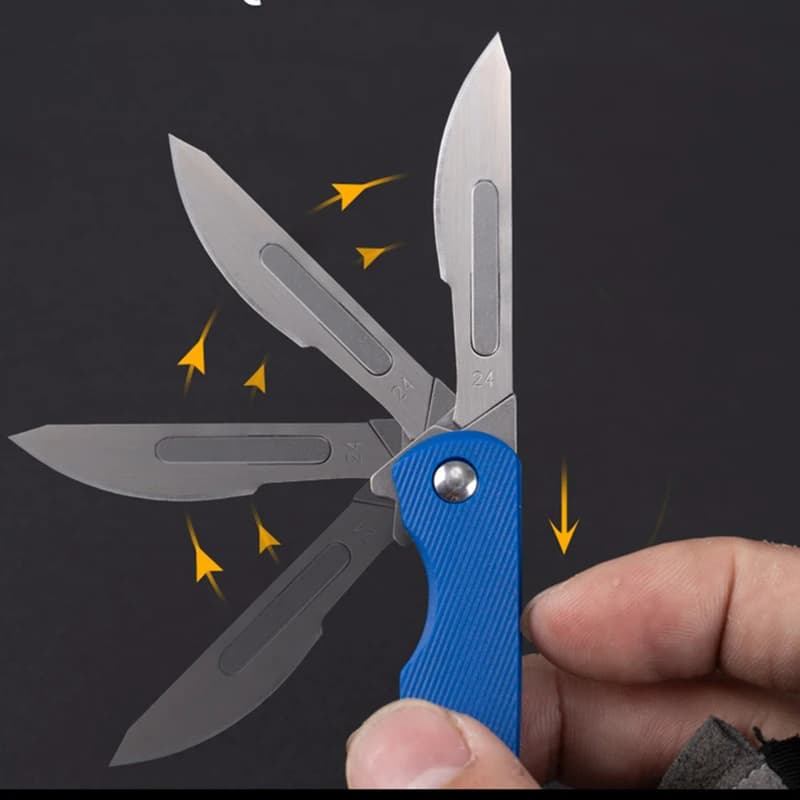 Multi Colors Mini Nylon Glass Scalpel EDC Folding Scalpels Unpacking Open Box Tools Free 10 Blade Outdoor Pocket Key Knife - 2